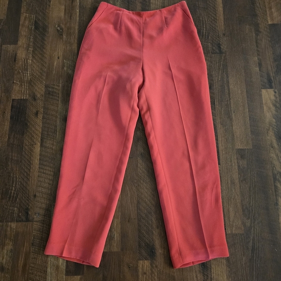 EVAN PICONE 2 Peice Pant Suit Set High Waist 3 Button Blazer Coral Red - Picture 3 of 10